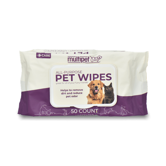 Multipet All-Purpose Pet Wipes, 50 Count, Soft-Pack