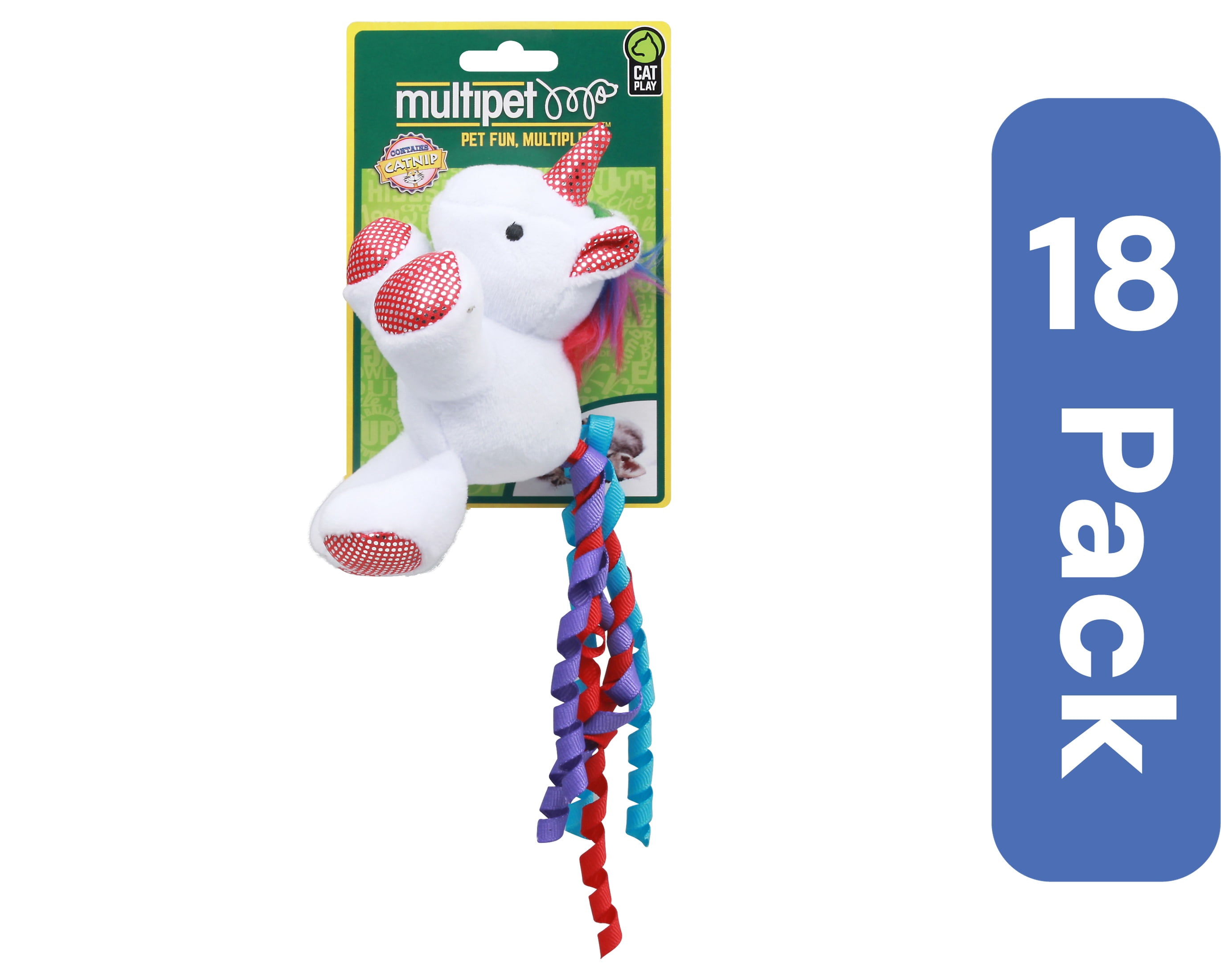 Multipet Cat Toy Unicorn with Catnip 1 ea (Pack of 18)