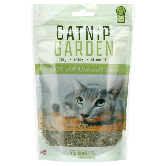 Multipet Catnip Garden All Natural Loose Catnip Bag, 1 Ounce