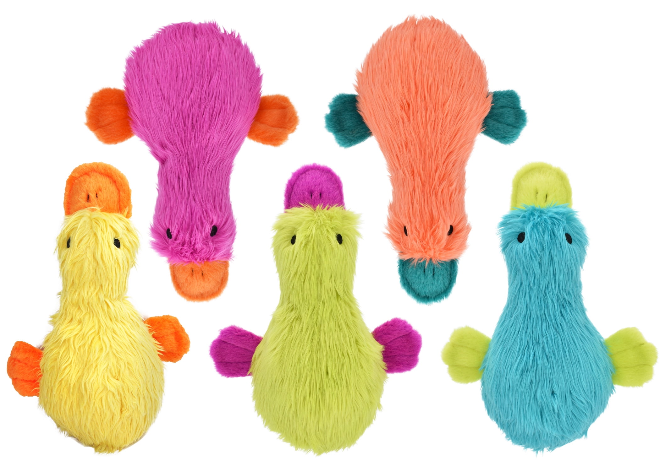Multipet Plush Mini Duckworth Dog Toy with Squeaker, 4 inches, Assorted Colors
