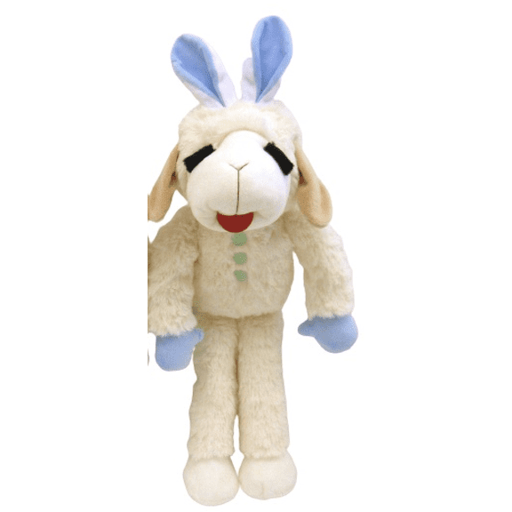 Multipet Easter Lamb Chop Toy With Blue Bunny Ear
