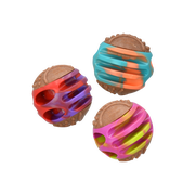 Multipet Giggle Chew Ball Dog Toy, 3", Assorted Colors