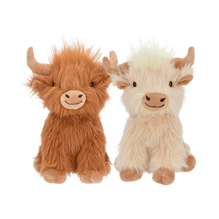 Multipet Plush Highland Cow Medium Dog Toy, 8"