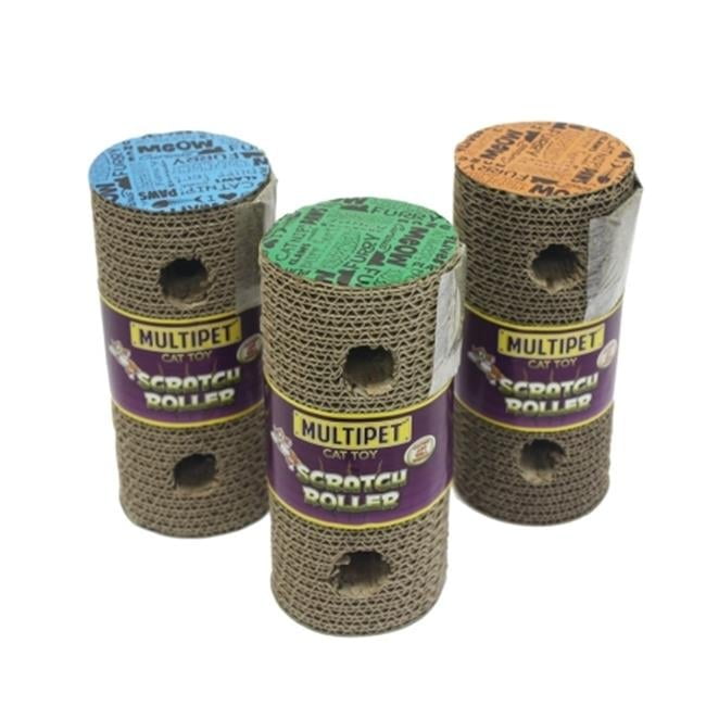 Multipet International 784369723779 9.5 in. Cardboard Scratch Roller - Assorted Color
