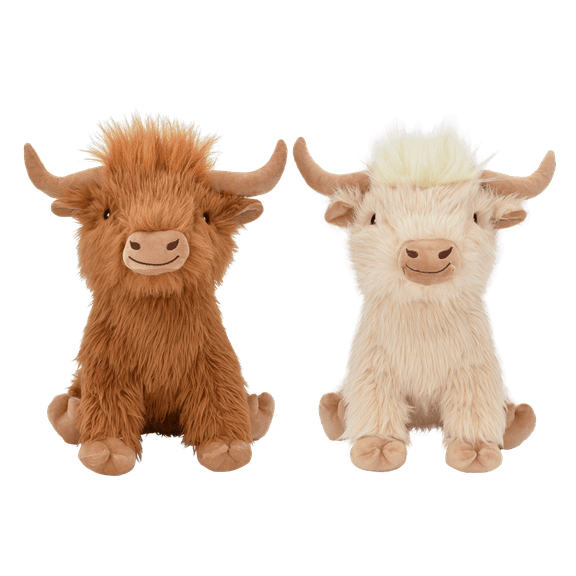 Multipet Plush Highland Cow Jumbo Dog Toy, 14"