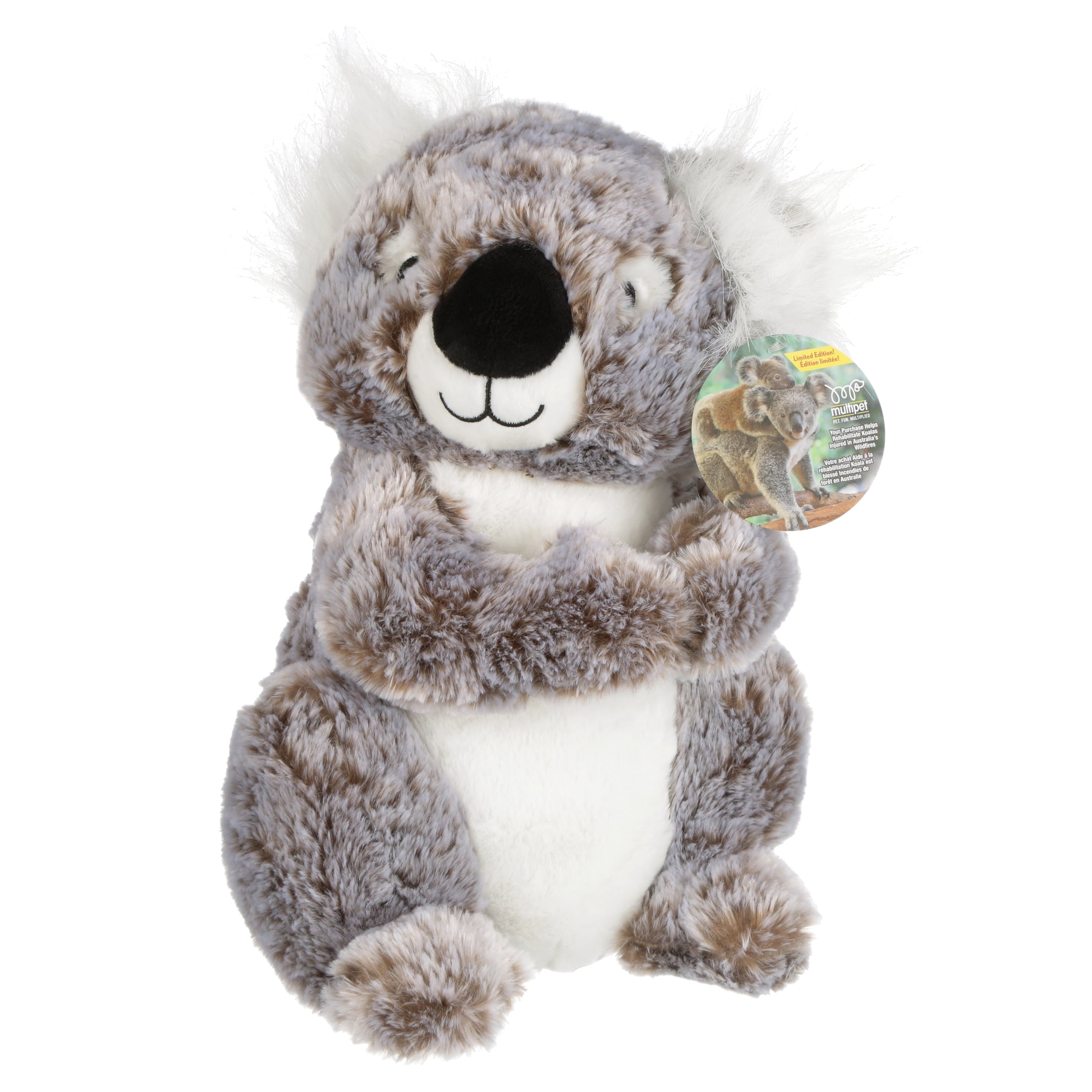 Multipet Jumbo Koala, Plush Dog Toy, Gray, 14 inches - Walmart.com