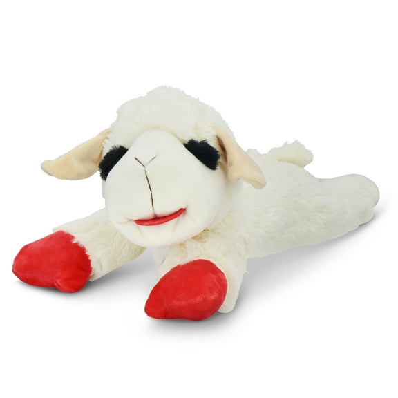 Multipet Jumbo Lamb Chop Plush Dog Toy with Squeaker, 18 inches