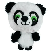Multipet Knobby Noggins Plush Panda Dog Toy, Bumpy Rubber Ball Head with Squeaker, 4 inches