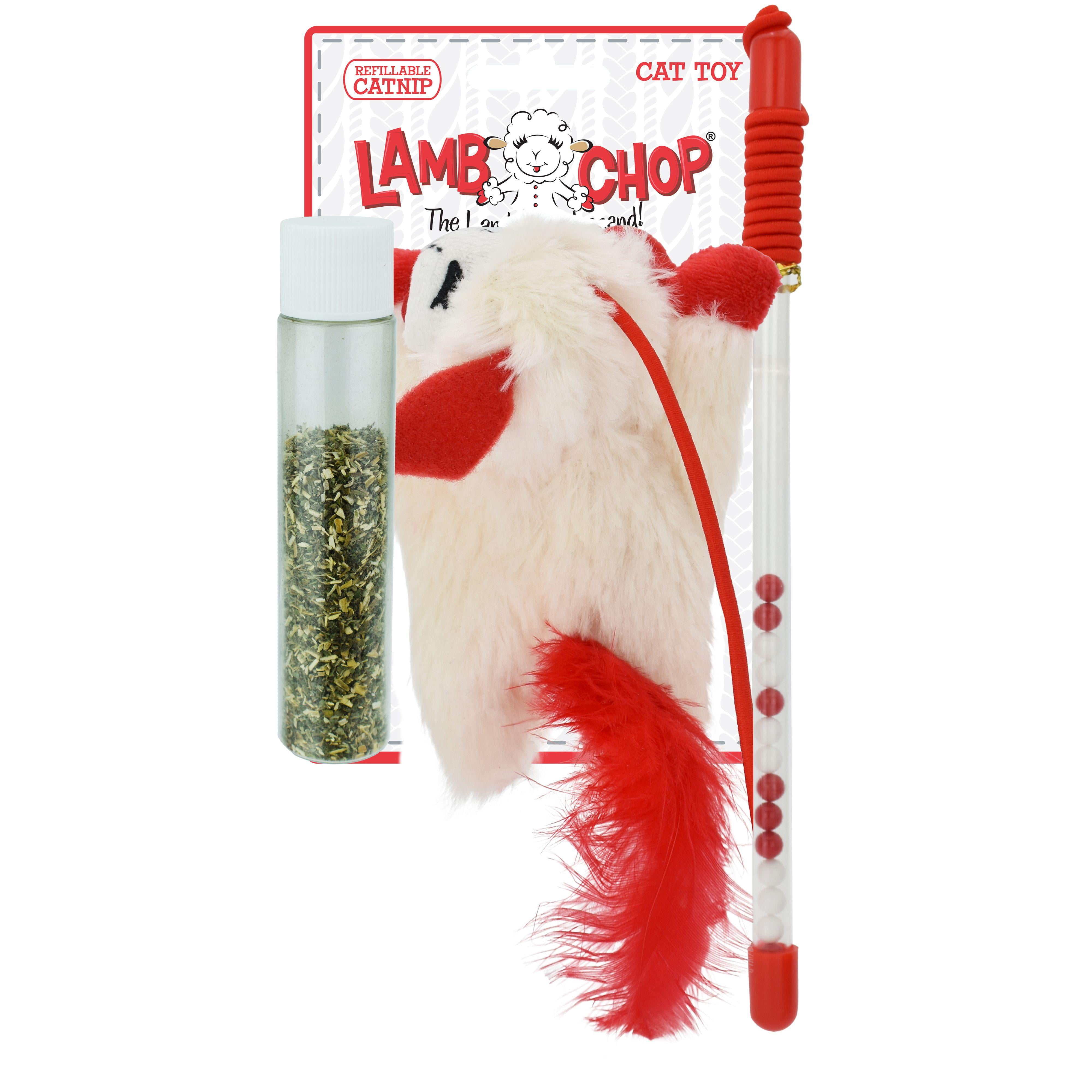 Multipet Lamb Chop Cat Wand with Refillable Catnip - Walmart.com