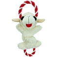 Multipet Lamb Chop Plush Dog Toys, with Rope Pull and Crinkle Noise