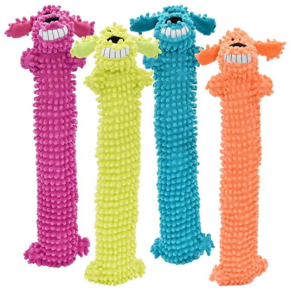 Multipet Loofa Floppy Moppy Plush Dog Toy, Squeak, 18", Color May Vary