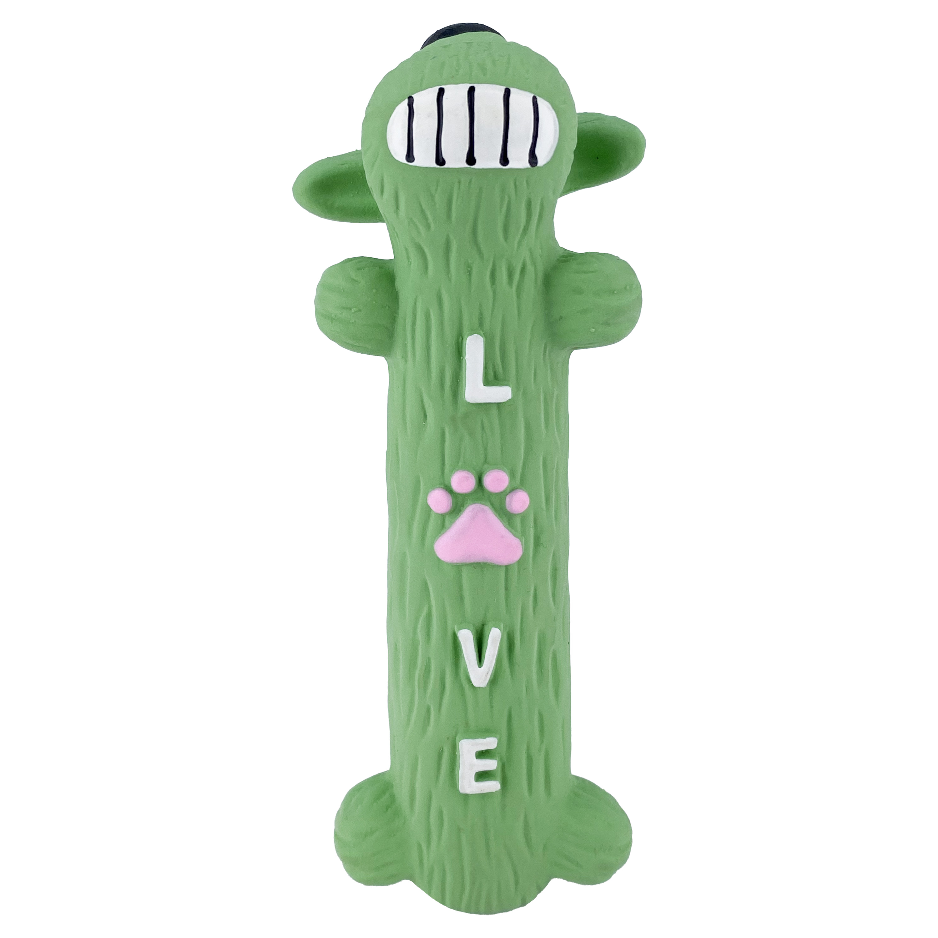 Multipet Loofa Latex Smiling Plush Dog Toy, Green - image 1 of 9