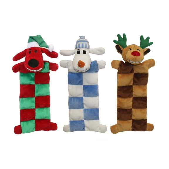 Multipet Loofa Christmas Squeaker Mat Assortment 12 Inch