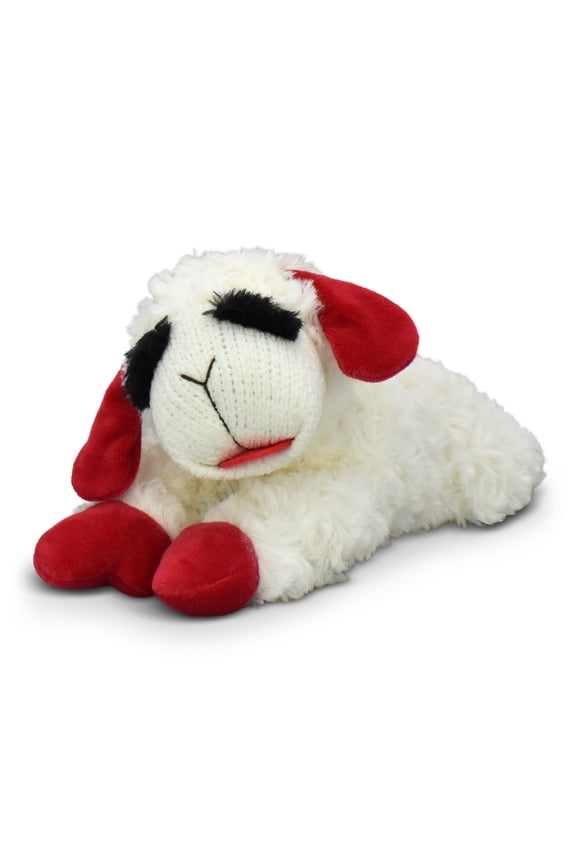 Plush Lamb Chop Dog Toy with Squeaker, Medium