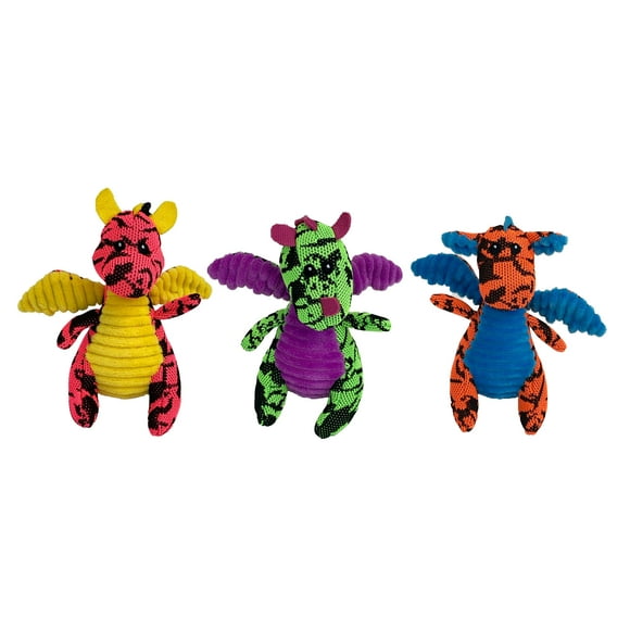 Multipet Mini Dragon Dog Toy, Assorted Colors, Size: 5"