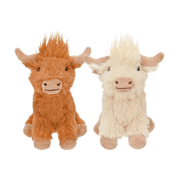 Multipet Mini Plush Highland Cow Dog Toy, 5", Assorted Colors
