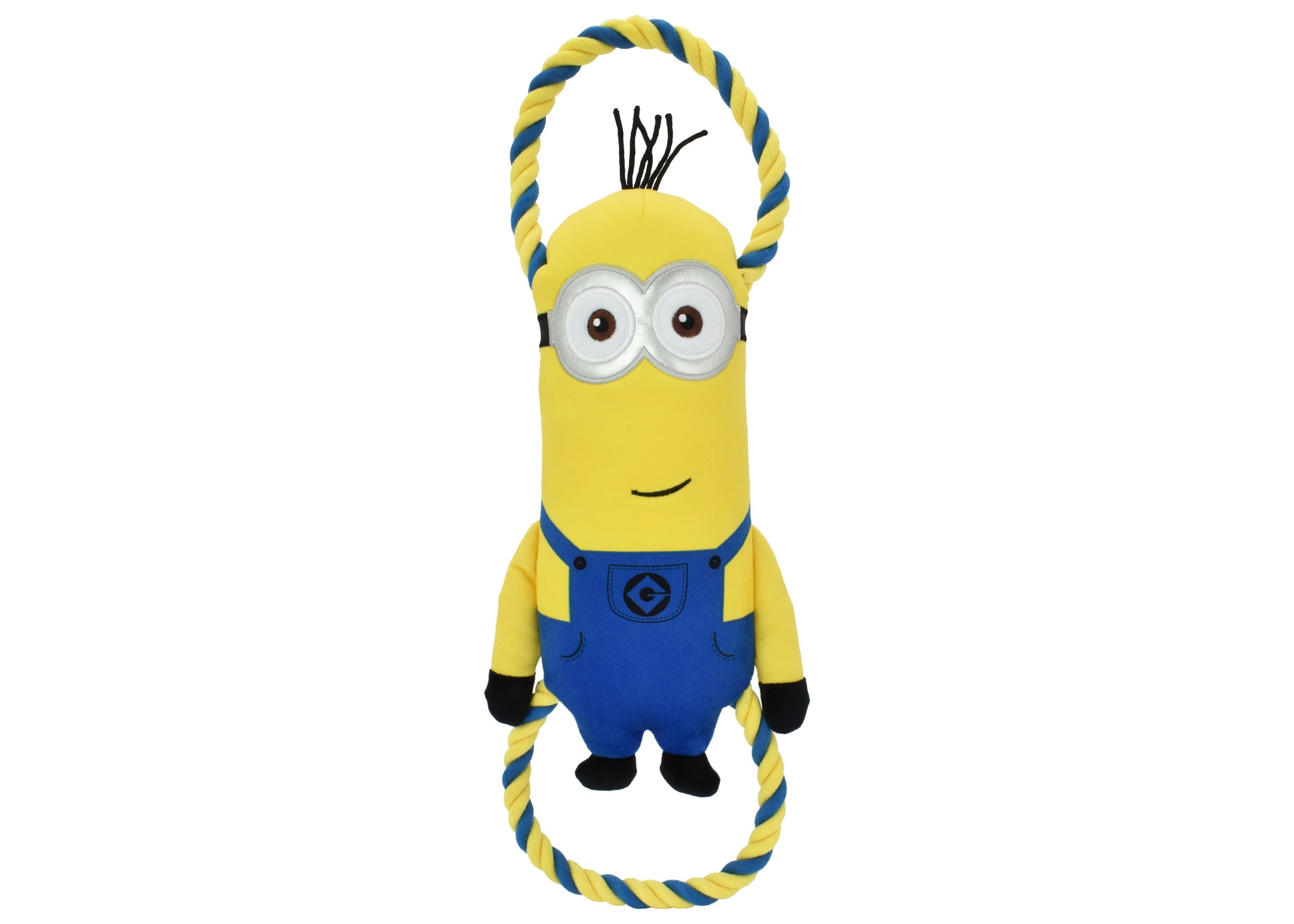 Multipet Minions Kevin Plush and Rope Tug Dog Toy with Squeaker and Crinkle, Large