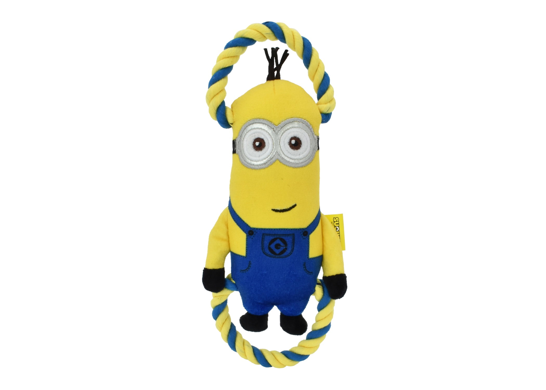 Multipet Minions Kevin Plush and Rope Tug Dog Toy with Squeaker and Crinkle, Small