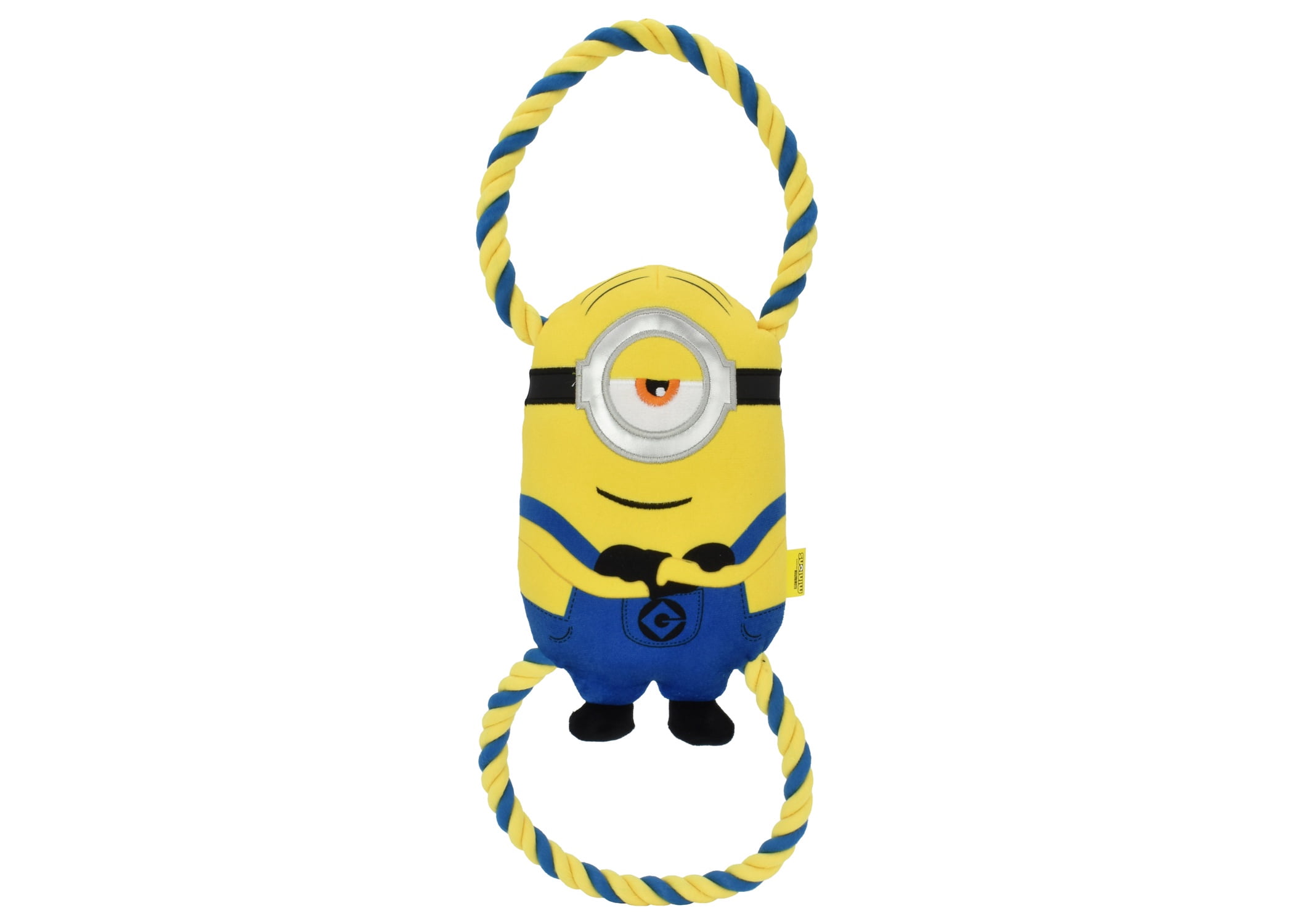 Multipet Minions Stuart Plush and Rope Tug Dog Toy with Squeaker and Crinkle, Large