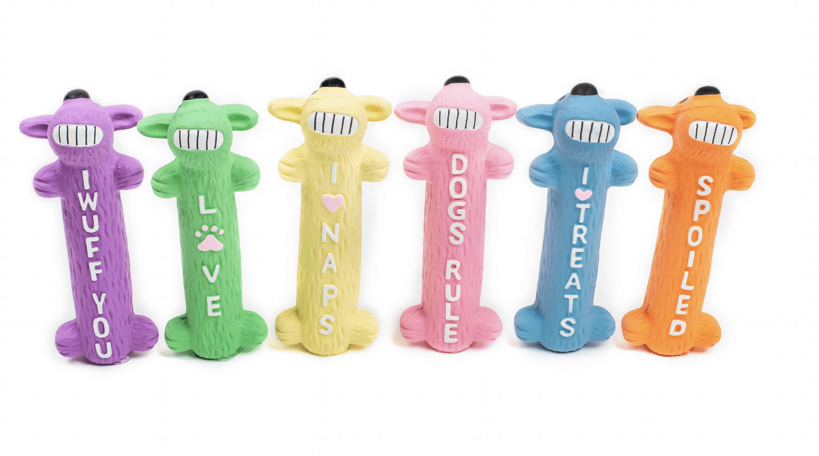Multipet Smiling Dog Latex Dog Toy,3 Pack, Colors May Vary