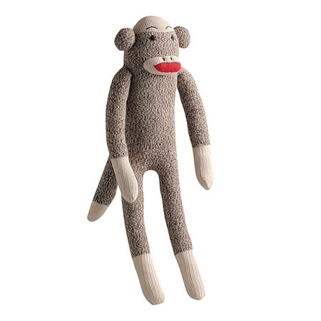 Multipet Sock Monkey Plush Dog Toy with Squeaker