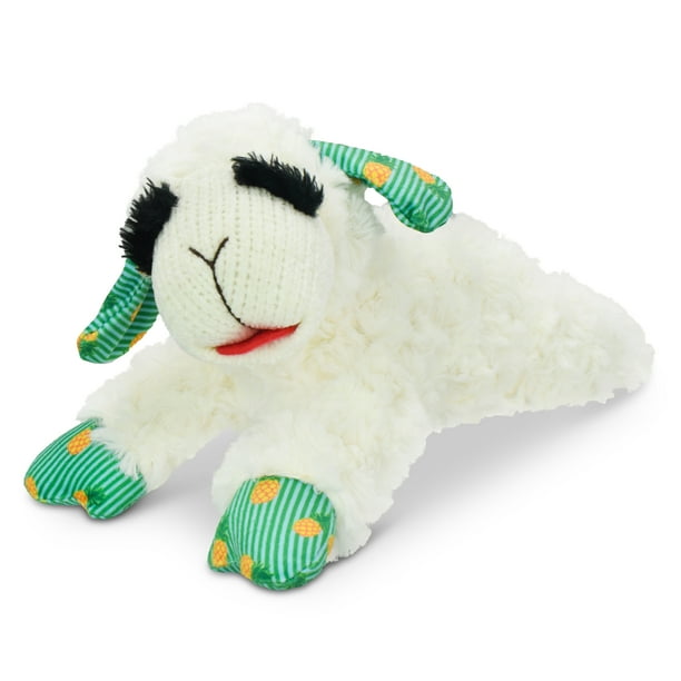 Multipet Summer Lamb Chop, Plush Dog Toy, Pineapple Pattern, 10.5