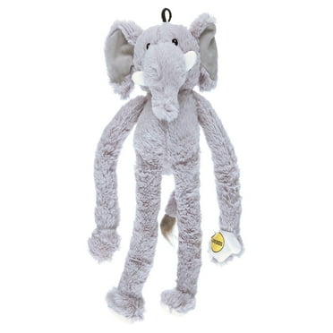 Multipet Swingin' Safari Plush Squeaky Elephant Dog Toy