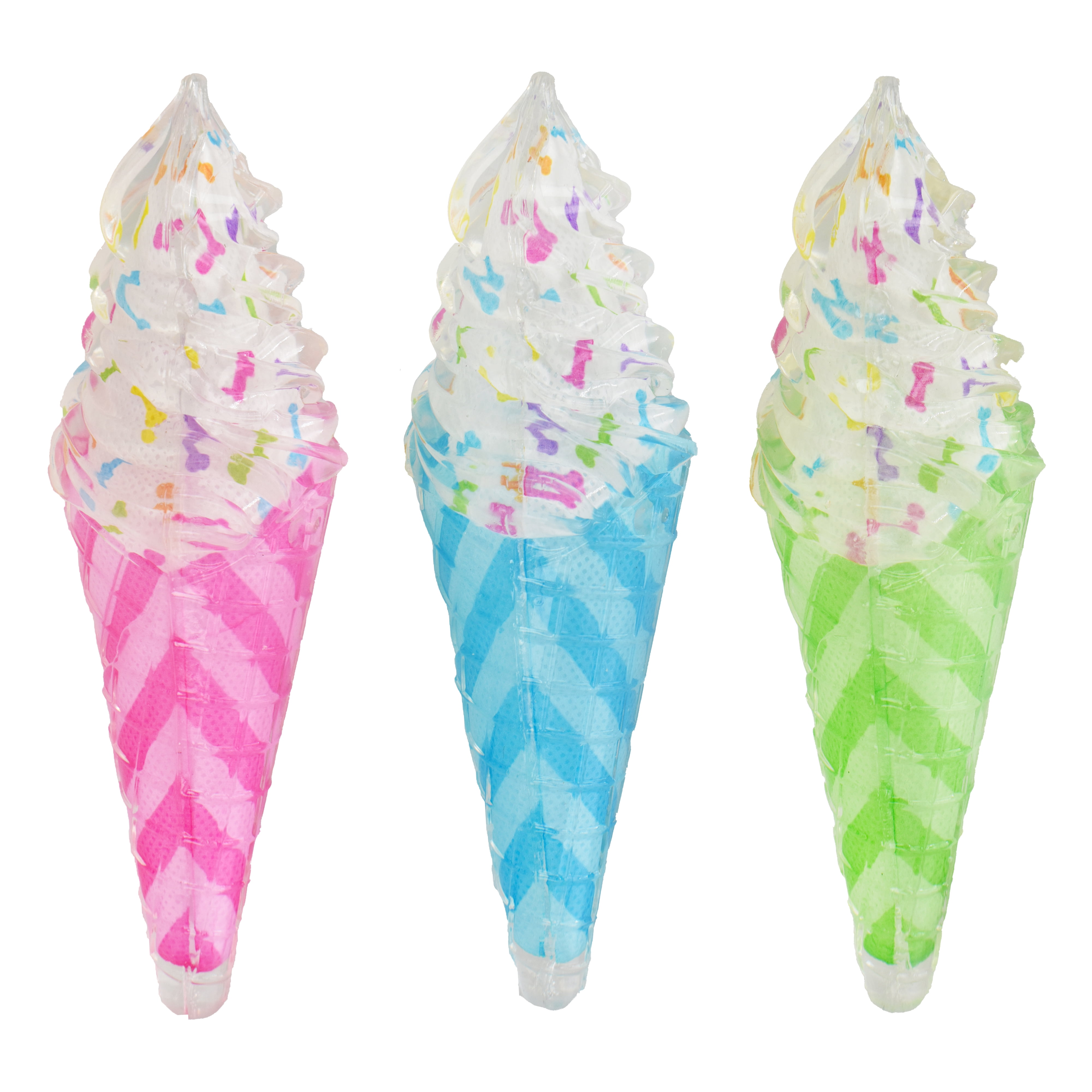 Multipet Rubber Ice Cream Cone Dog Toy, Assorted Colors