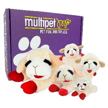 Multipet's Ultimate Lamb Chop Plush Dog Toy Box, 5 Piece Value Pack