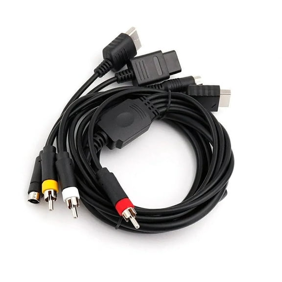 Multiplatform Video Connection Cable S-video Cord Wire for N64 DC128 Consoles Easily Setups Clear Pictures Black