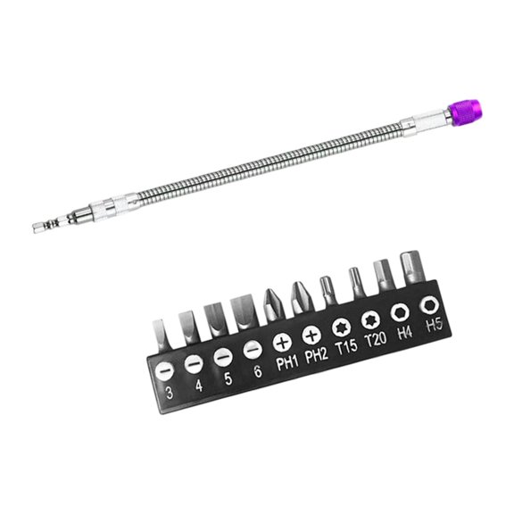 Multiple Angled Hexagonal Shaft Extension 300mm Fast Release Adapter Rotating Tool With 10 Bit For Mechanics