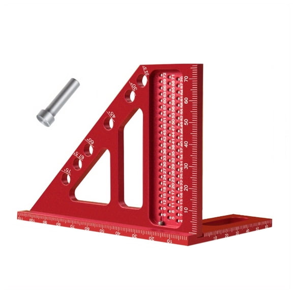 Multiple Angles Measuring Ruler Aluminum Woodworking Square,Angles from 22.5° to 90° Layout Tool for Carpentry