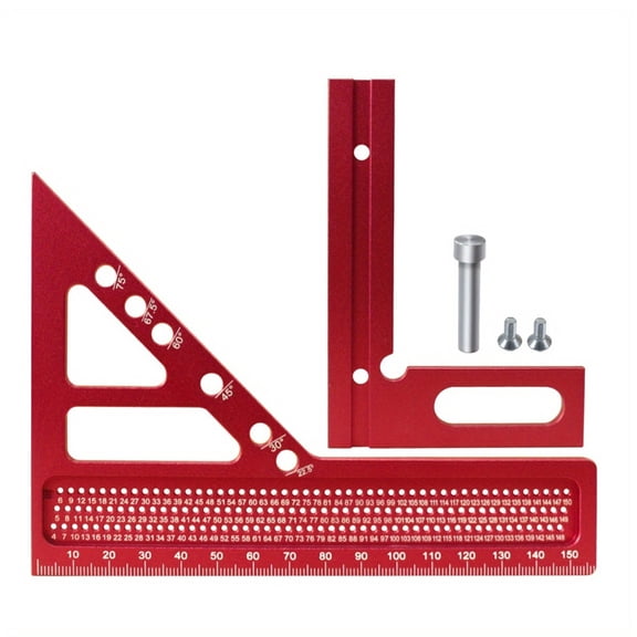 Multiple Angles Woodworking Square Measuring Ruler,22.5-90 Degree Aluminum Measuring Protractors Layout Measuring Tool
