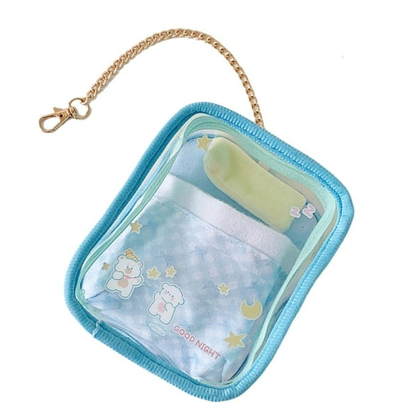 Multiple Clear Plastic Doll Storage Case Zippered Compartments Display