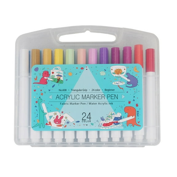 Multiple Color Acrylic Paint Markers 24Pcs for 3D Print Hobbyists Easy Washing