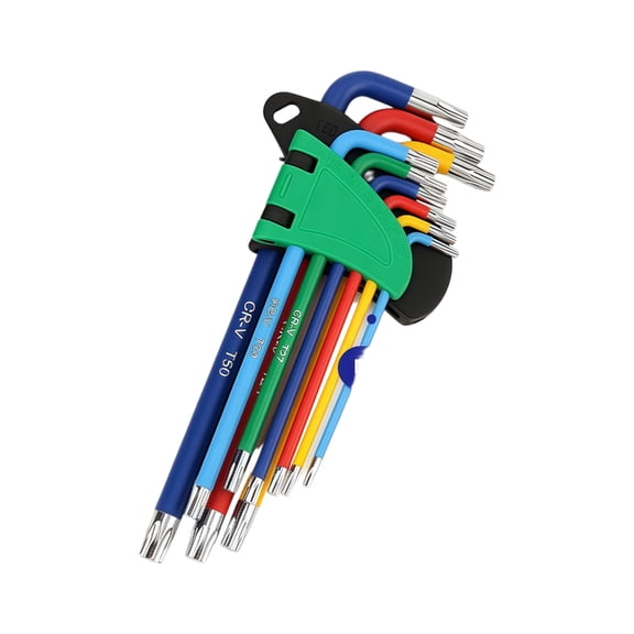 Multiple Color Hex Key Wrench Set High Quality Alloy Steel Compact Corner Design For Tight Space Multiple Size Included
