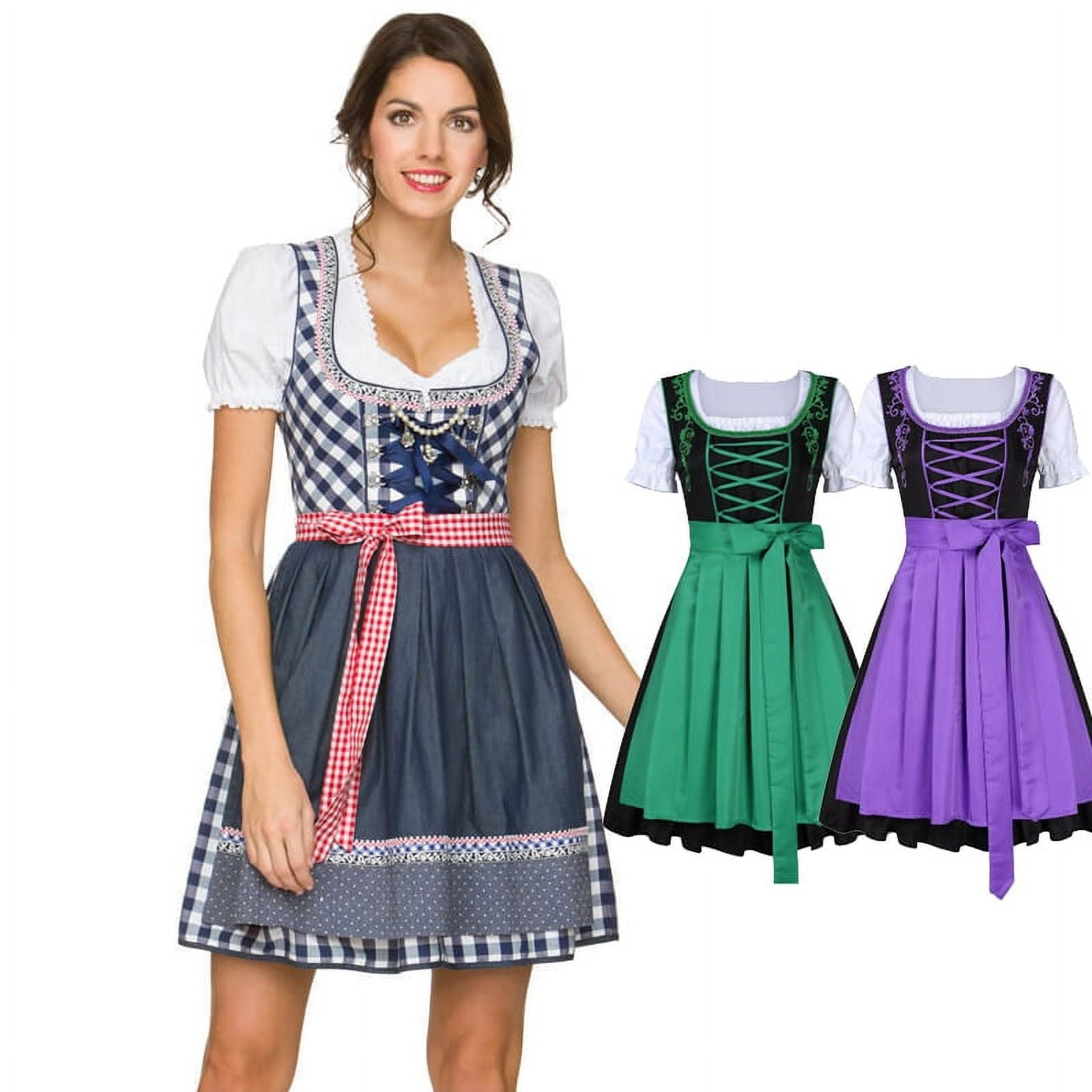 Multiple Color Lady Dirndl Oktoberfest Costume Alps Tavern Wench Waiter ...