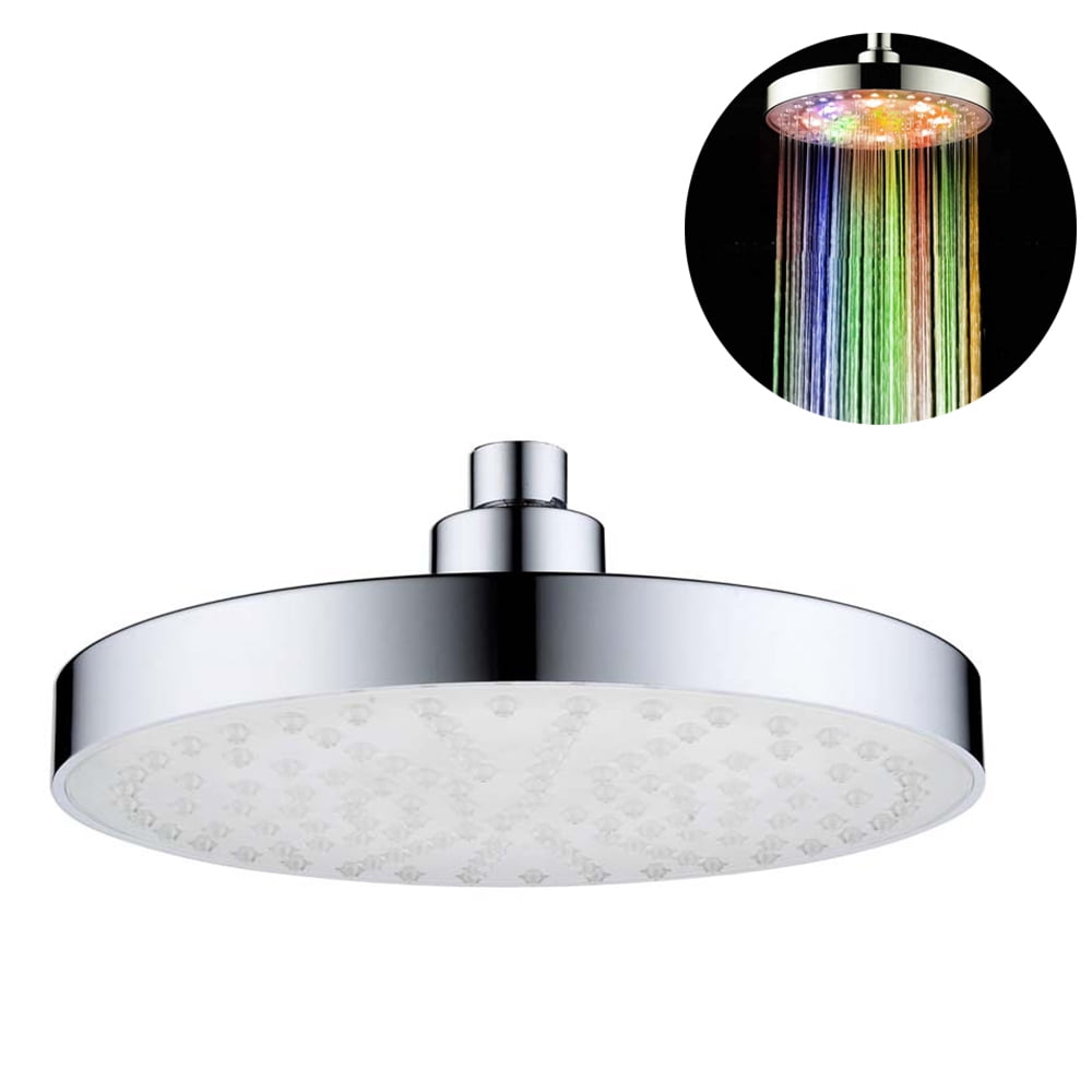 Multiple Colors Changing LED Shower Head Bathroom Rainfall Shower Heads Waterfall Shower Head 8 Inch Round/square Temperature Control,0126