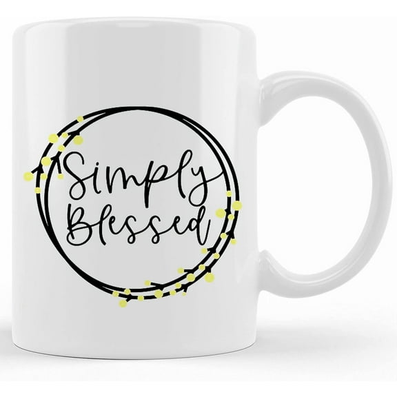 Multiple Colors Simply Blessed Coffee Mug, Tea Mug Gold, Silver, Hot Pink, Black Magic Color Change, Ceramic Novelty Coffee Mug, Tea Cup, Gift Present For Birthday, Christmas Thanksgivin