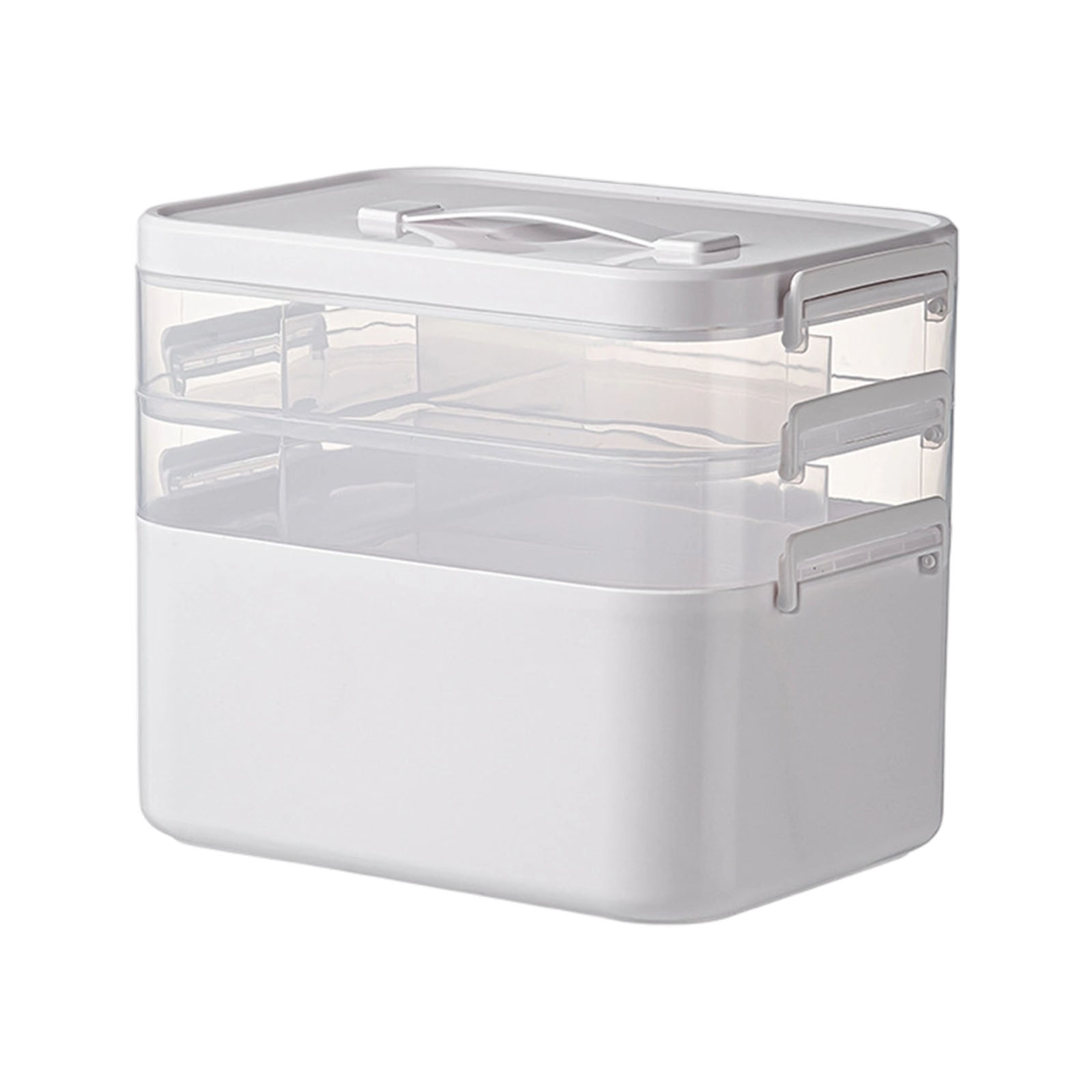 Multiple Compartment Organizers Box Clear Top Large Capacity Medicines ...