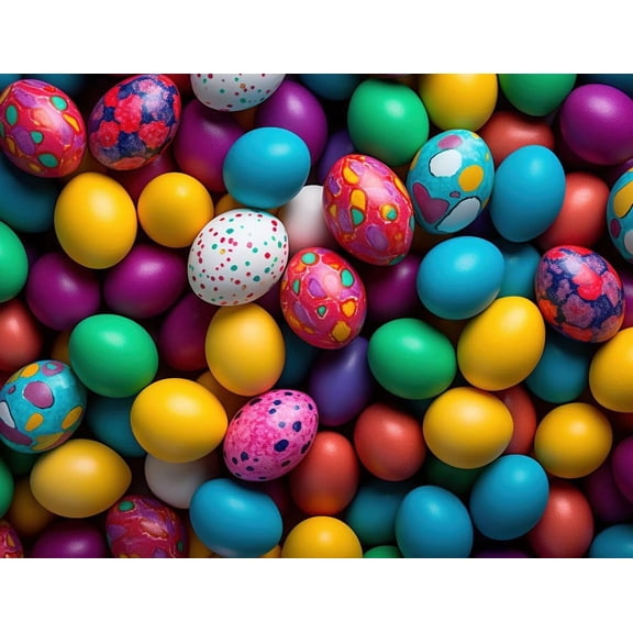 Multiple Decorated Easter Egg Pattern Edible Icing Image Cake Topper, by Tnct.