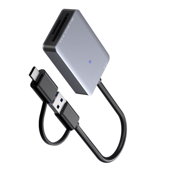 Multiple Device Compatible SD4.0 Card Reader 2 in 1 USB3.0 & Type C Card Reader for Laptop PC Tablets