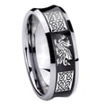 thumbnail image 1 of Multiple Dragon Celtic 8MM Concave Black Tungsten Men Ring, 1 of 2