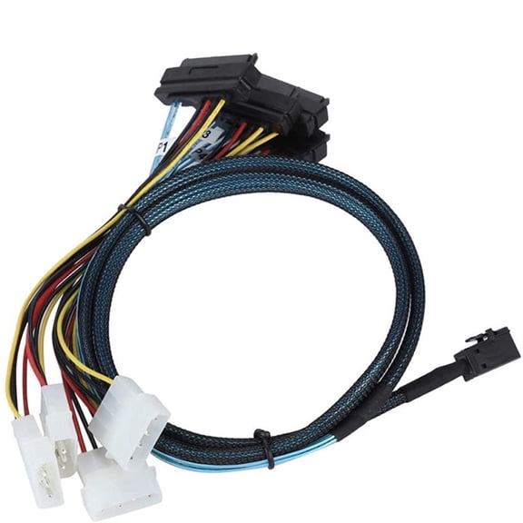 Multiple Drive Interfaces Cable MiniSAS SFF-8643 to Four 29Pin SFF 8482 with Power