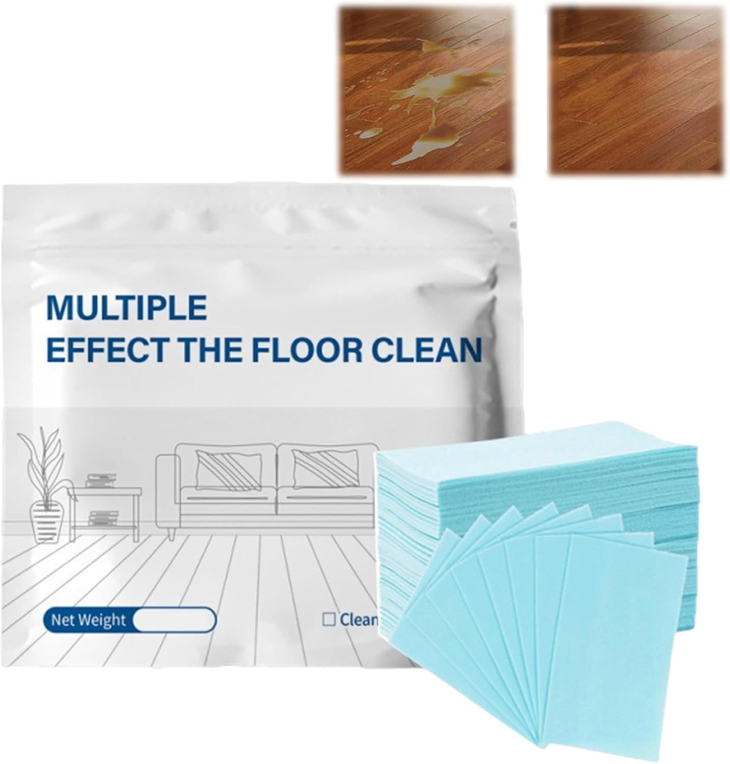 Multiple Effect The Floor Clean,100/200/300 Piece Floor Cleaning Tablets Multi-Surface Cleaner, Gentle Formula Floor Cleaner And Polish For Hardwood Laminate Tile & Rv Walls