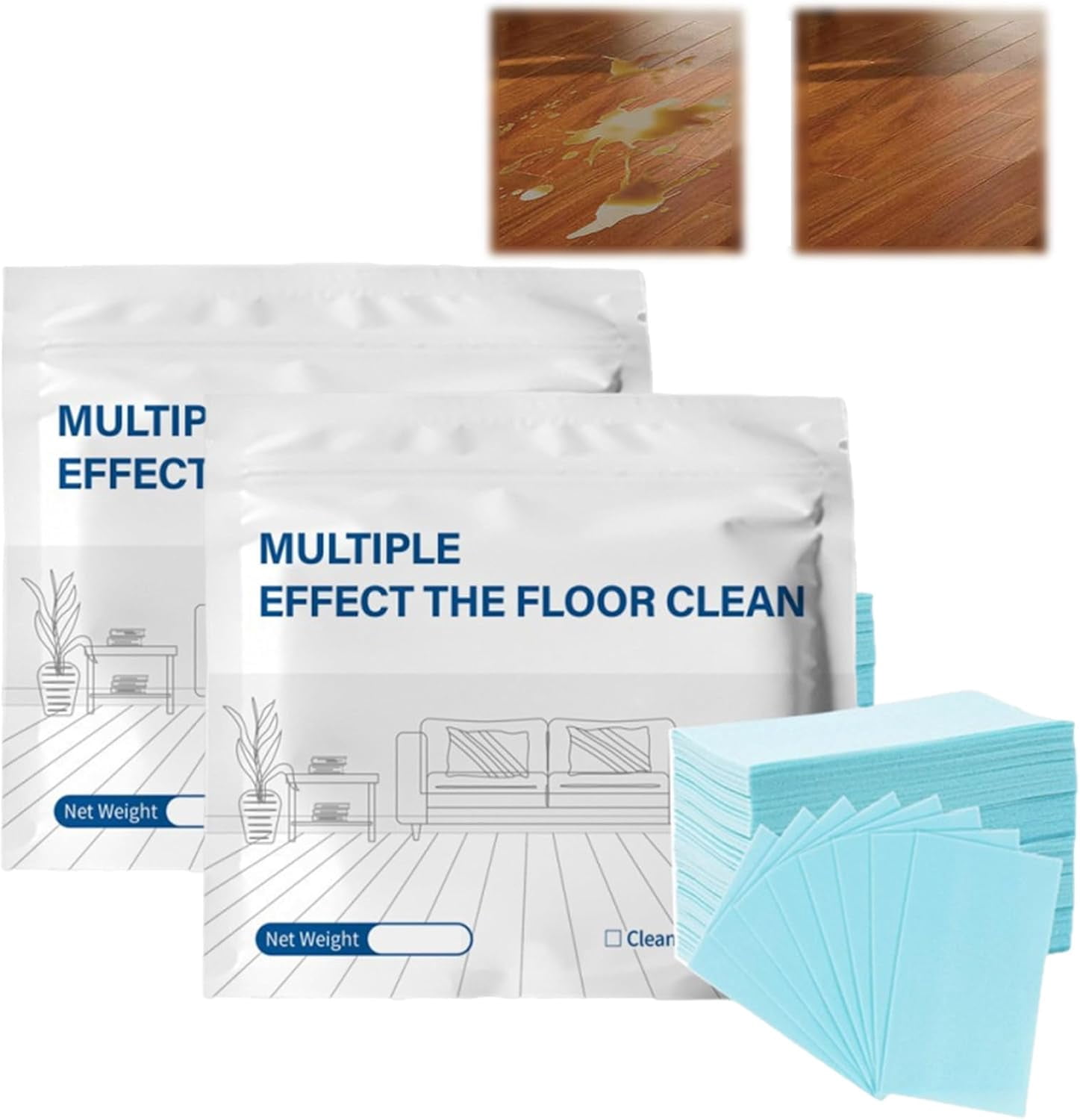 Multiple Effect The Floor Clean,100/200/300 Piece Floor Cleaning Tablets Multi-Surface Cleaner, Gentle Formula Floor Cleaner And Polish For Hardwood Laminate Tile & Rv Walls