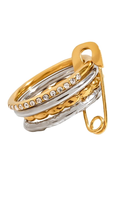Multiple Finger Rings Set With Interchangeable Layers Fashion Jewelry