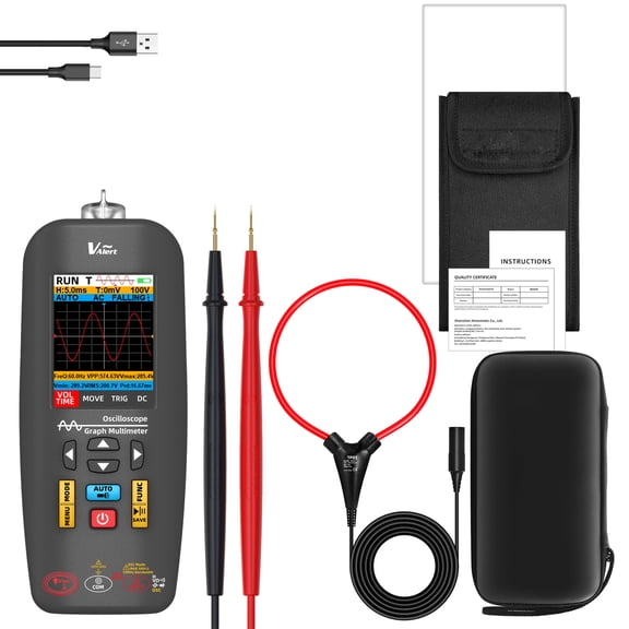 Multiple Function Digital Oscilloscope 600V Safety Rate Multimeter with Waveform Captures & Data Export Features