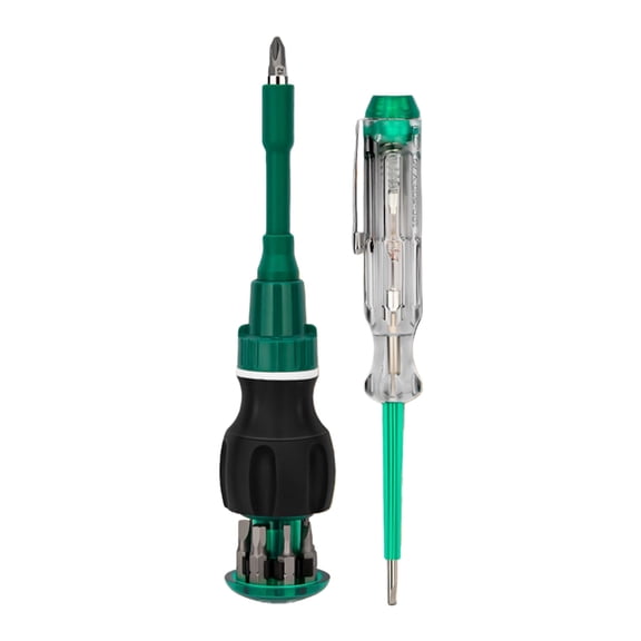Multiple Functional Ratcheting Screwdriver Set With Hex Bit Carbon Steel Construction Ergonomic Handle And Compact Storage Case For Home Repair