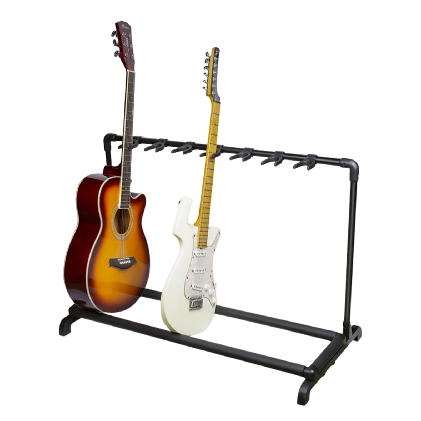 Multiple Guitar Stand, 7 Holder Foldable Multi Guitar Display Rack with Thick Rubber Padding Universal Holder for Classical Acoustic Electric Bass